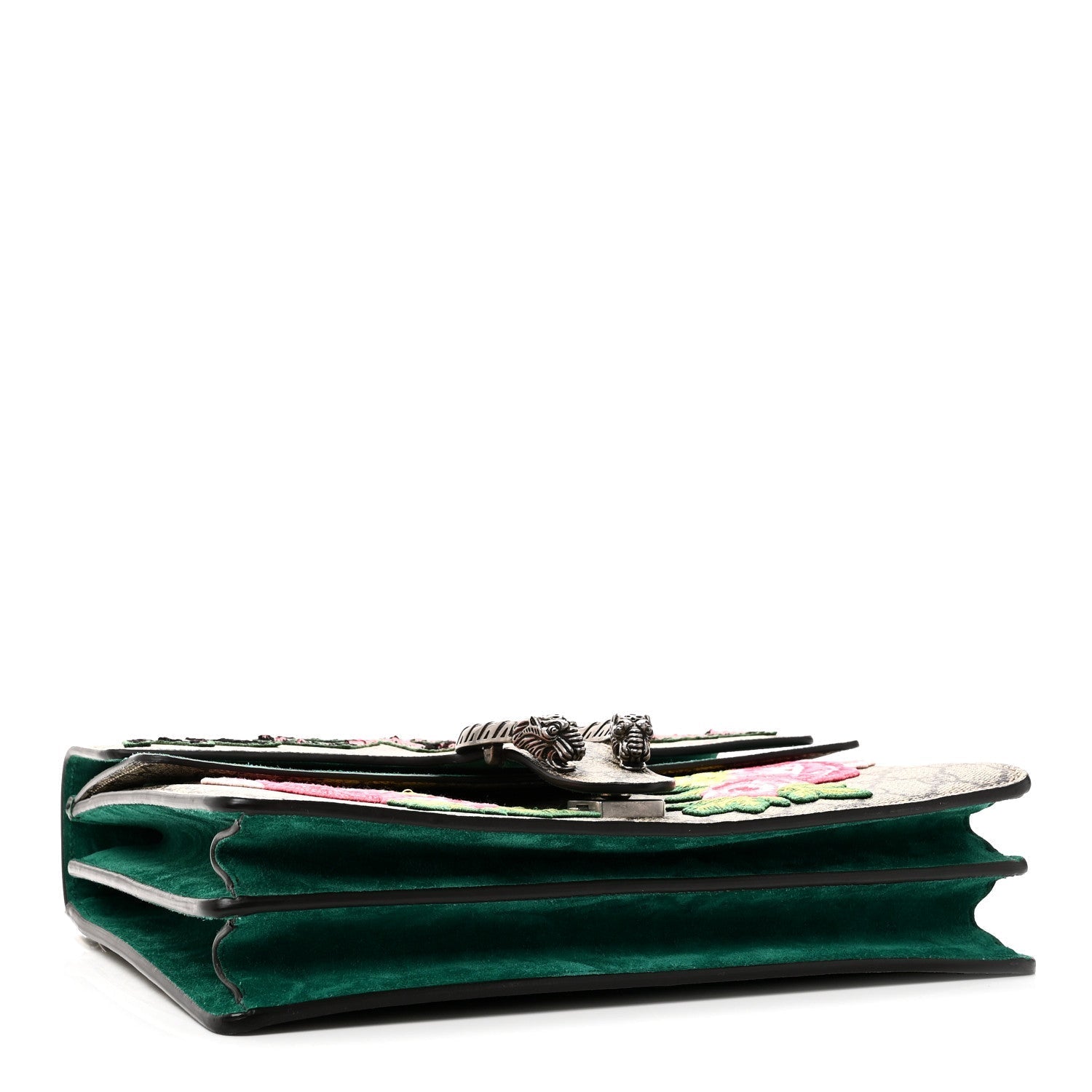 GG Supreme Monogram Embroidered Medium Dionysus Shoulder Bag Emerald