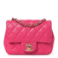 Lambskin Quilted Mini Square Flap Pink