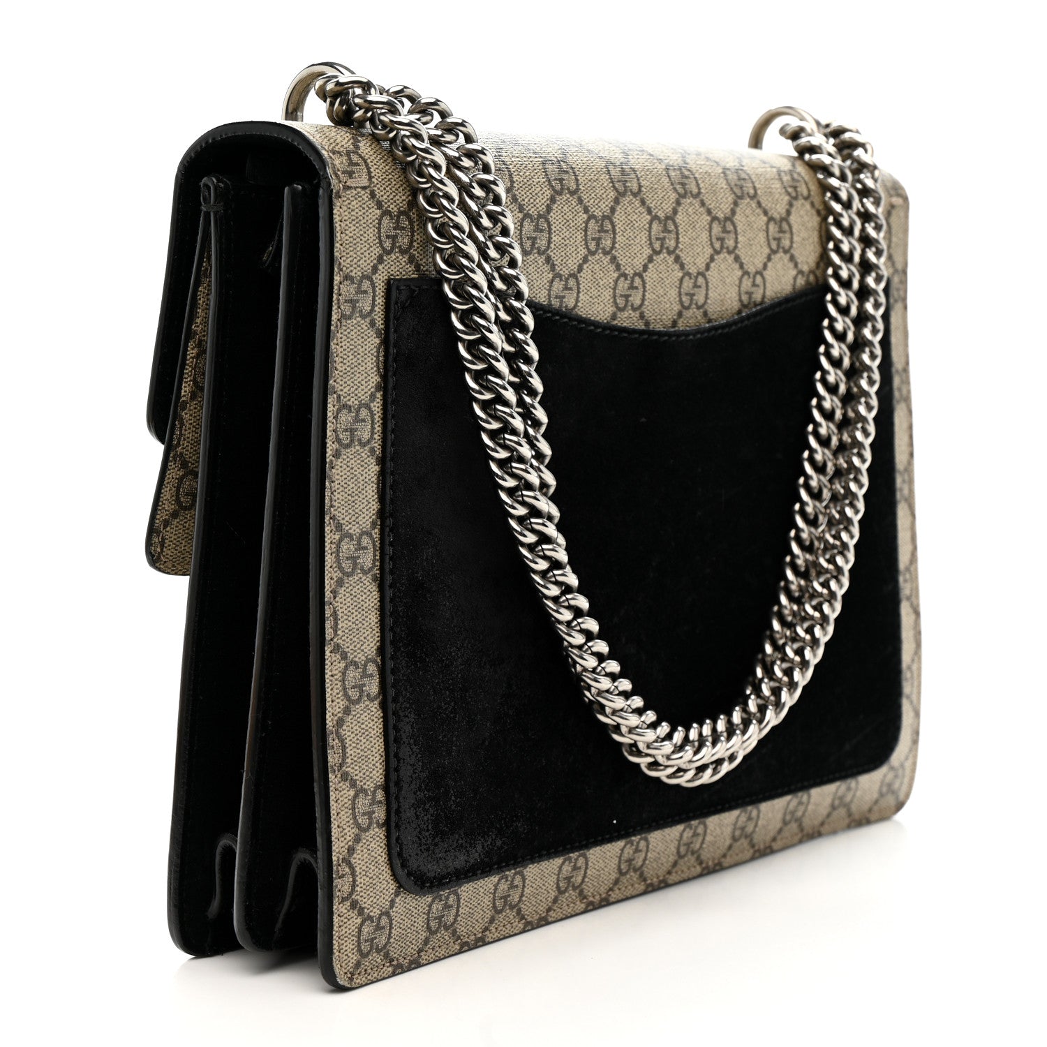 GG Supreme Monogram Medium Dionysus Shoulder Bag Black