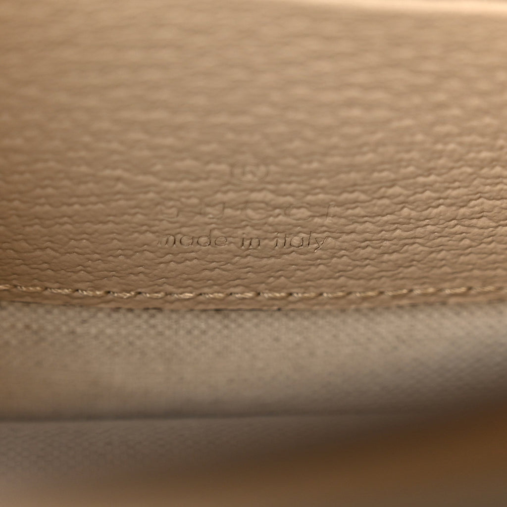 GG Supreme Monogram Textured Dollar Calfskin Mini Retro Interlocking G Flap Shoulder Bag Beige Mystic White Oatmeal