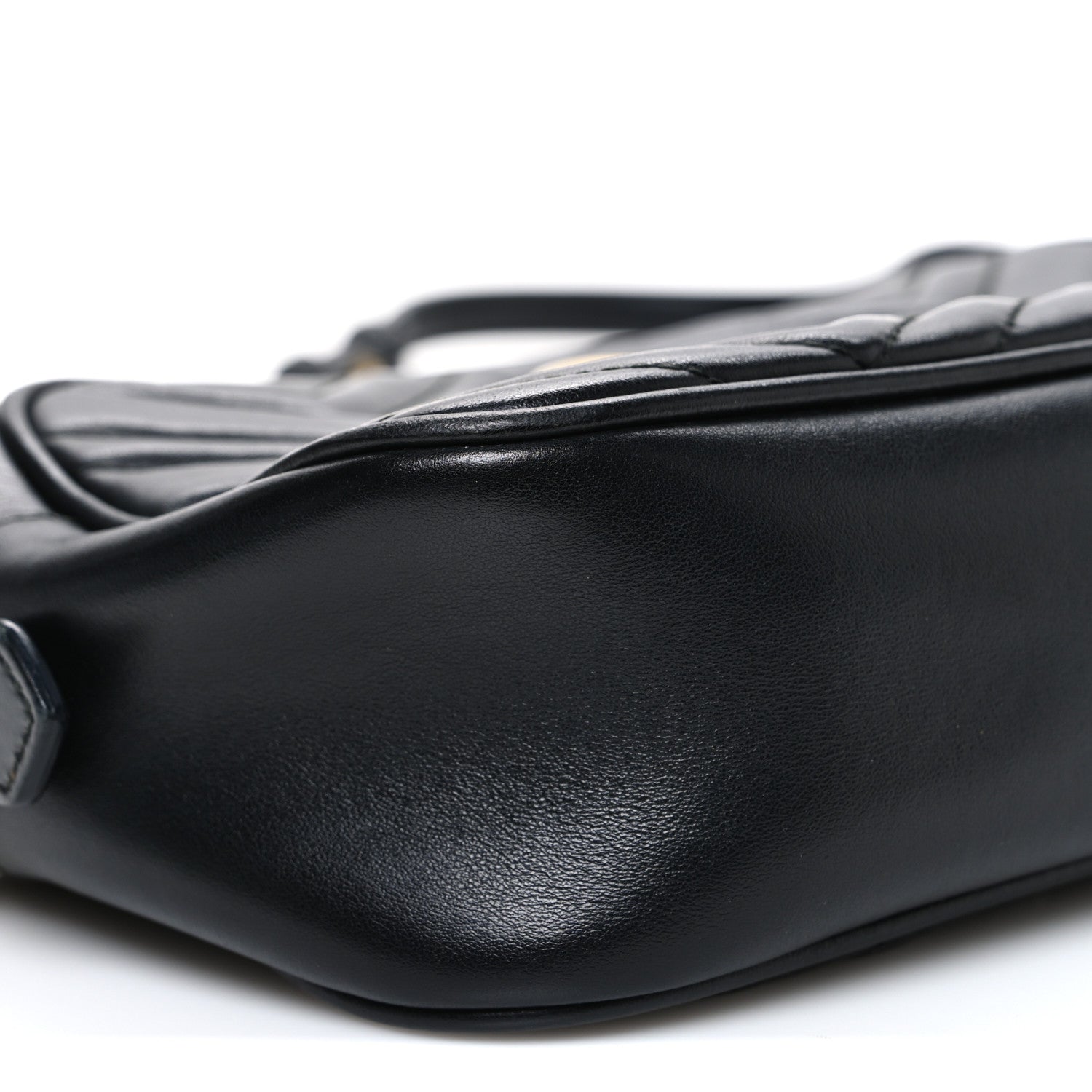 Calfskin Matelasse Small GG Marmont Chain Shoulder Bag Black
