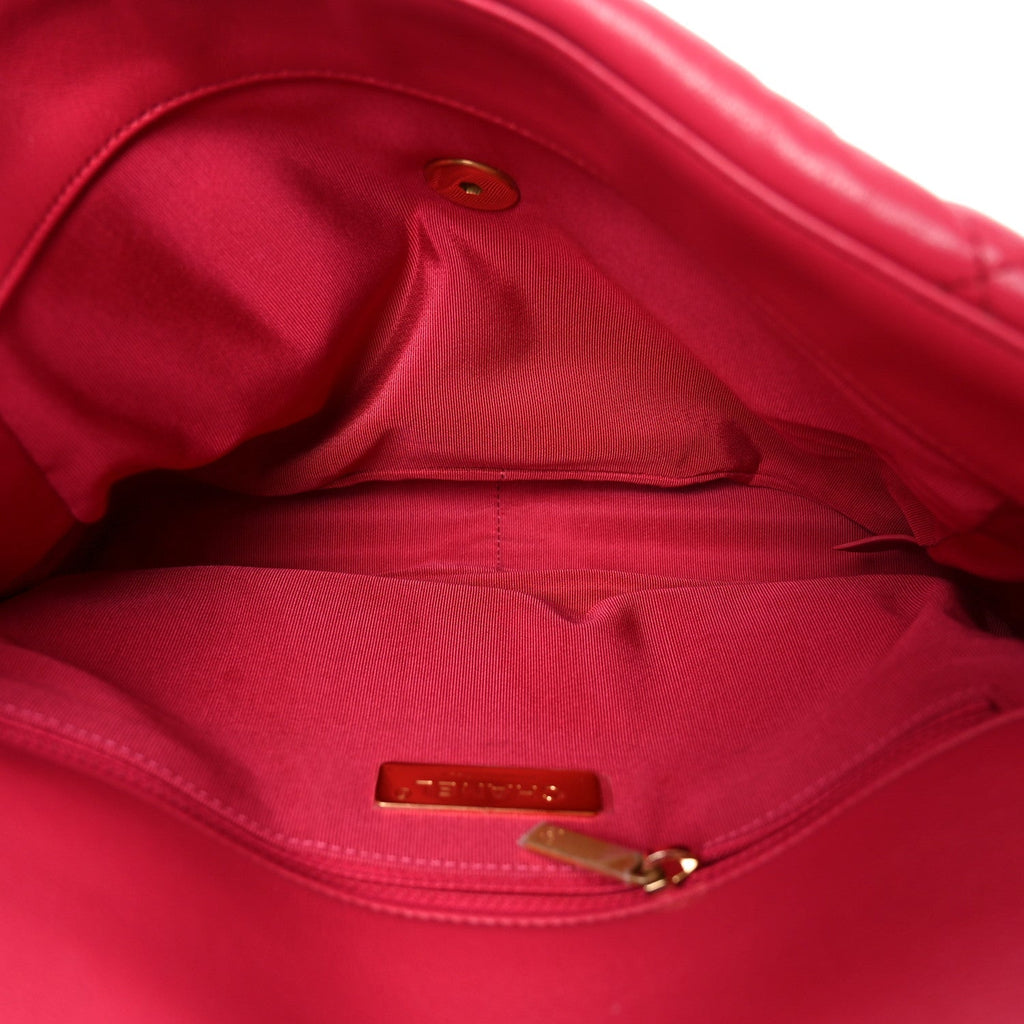 Goatskin Quilted Large Chanel 19 Flap Dark Pink