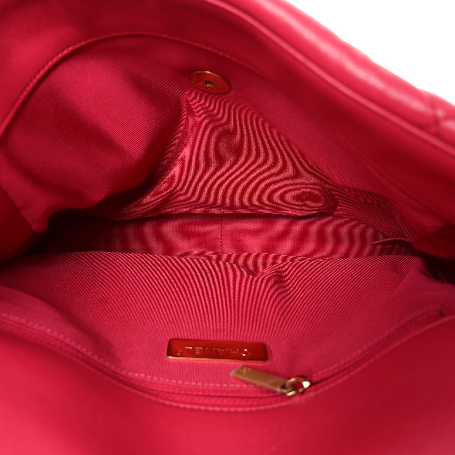 Goatskin Quilted Large Chanel 19 Flap Dark Pink