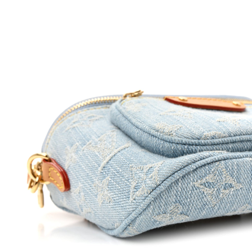 Monogram Denim Mini Bumbag Sky Blue