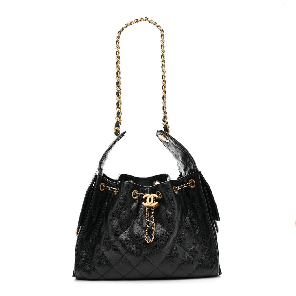 Caviar Quilted Small Chanel 25 Handbag Black