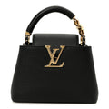 Taurillon Embellished Flower Handle Capucines Mini Black
