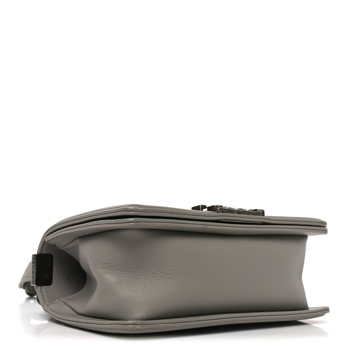 Calfskin Quilted Small Boy Flap Grey