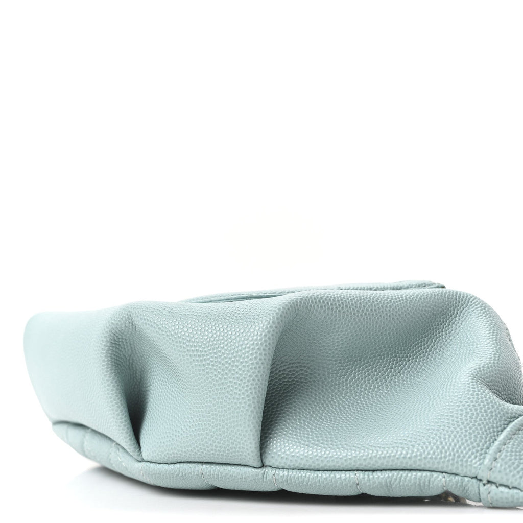 Caviar Quilted Filigree Waist Bag Light Blue