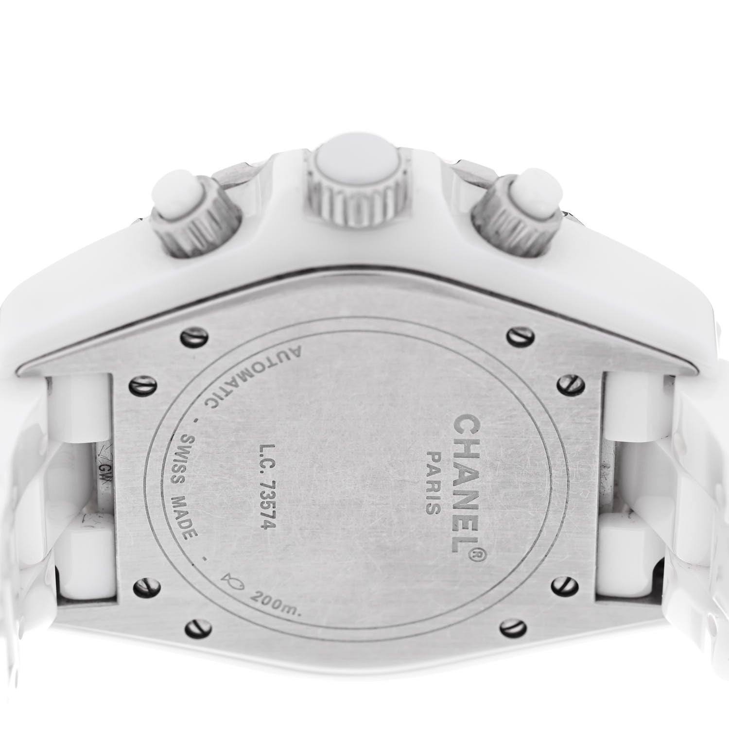 Stainless Steel Ceramic 41mm J12 Chronograph Automatic Watch White