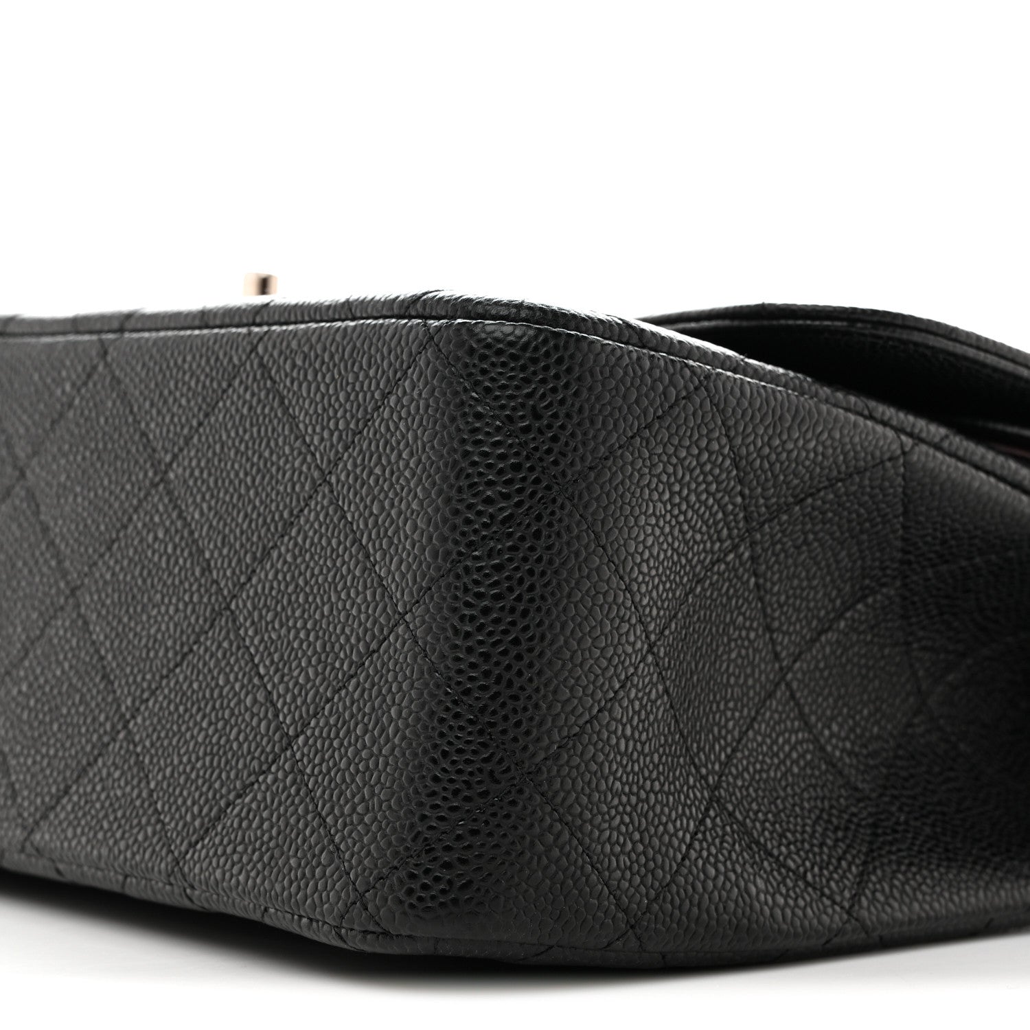 Caviar Quilted Jumbo Double Flap Black