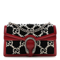 Tweed GG Monogram Small Dionysus Shoulder Bag Black White Romantic Cherry