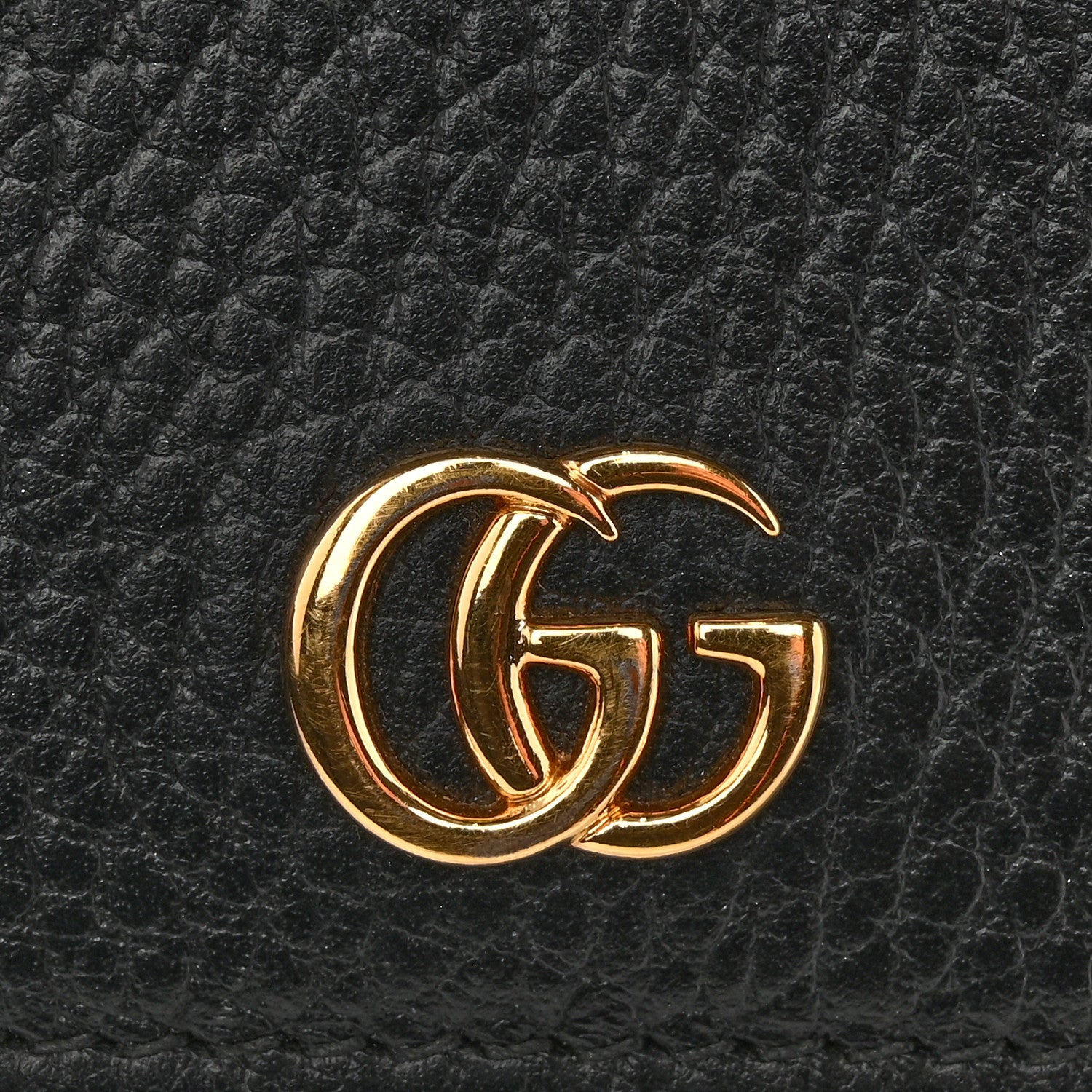 Dollar Calfskin Mini GG Marmont Chain Wallet Black