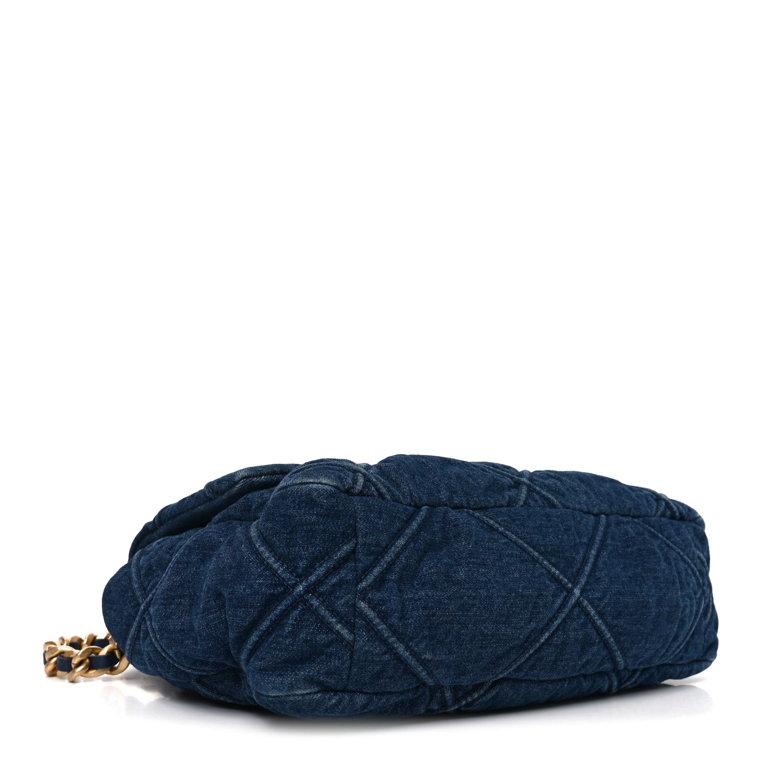 Denim Quilted Large Chanel 19 Flap Blue