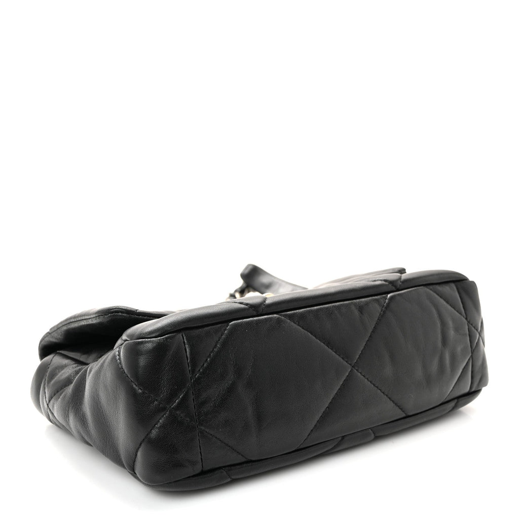 Lambskin Quilted Medium Chanel 19 Flap Black