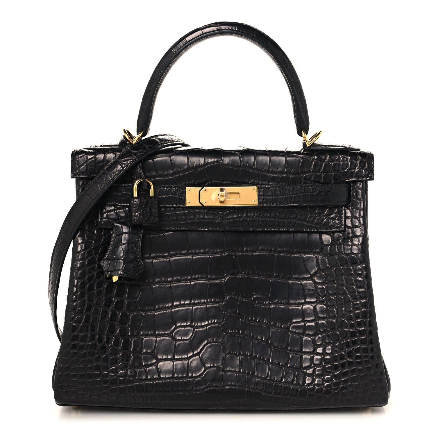 Matte Alligator Kelly Retourne 28 Black