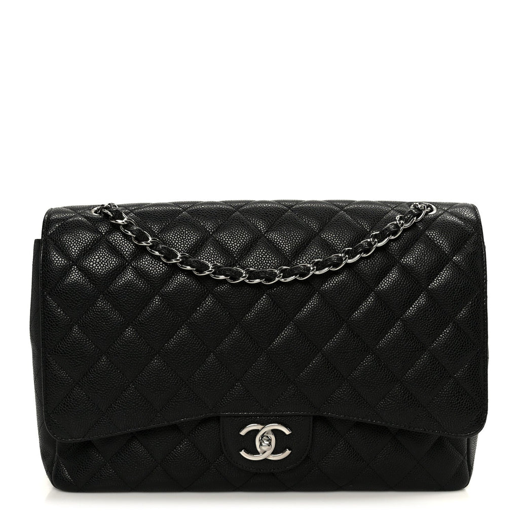 Caviar Quilted Maxi Double Flap Black