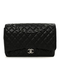 Caviar Quilted Maxi Double Flap Black