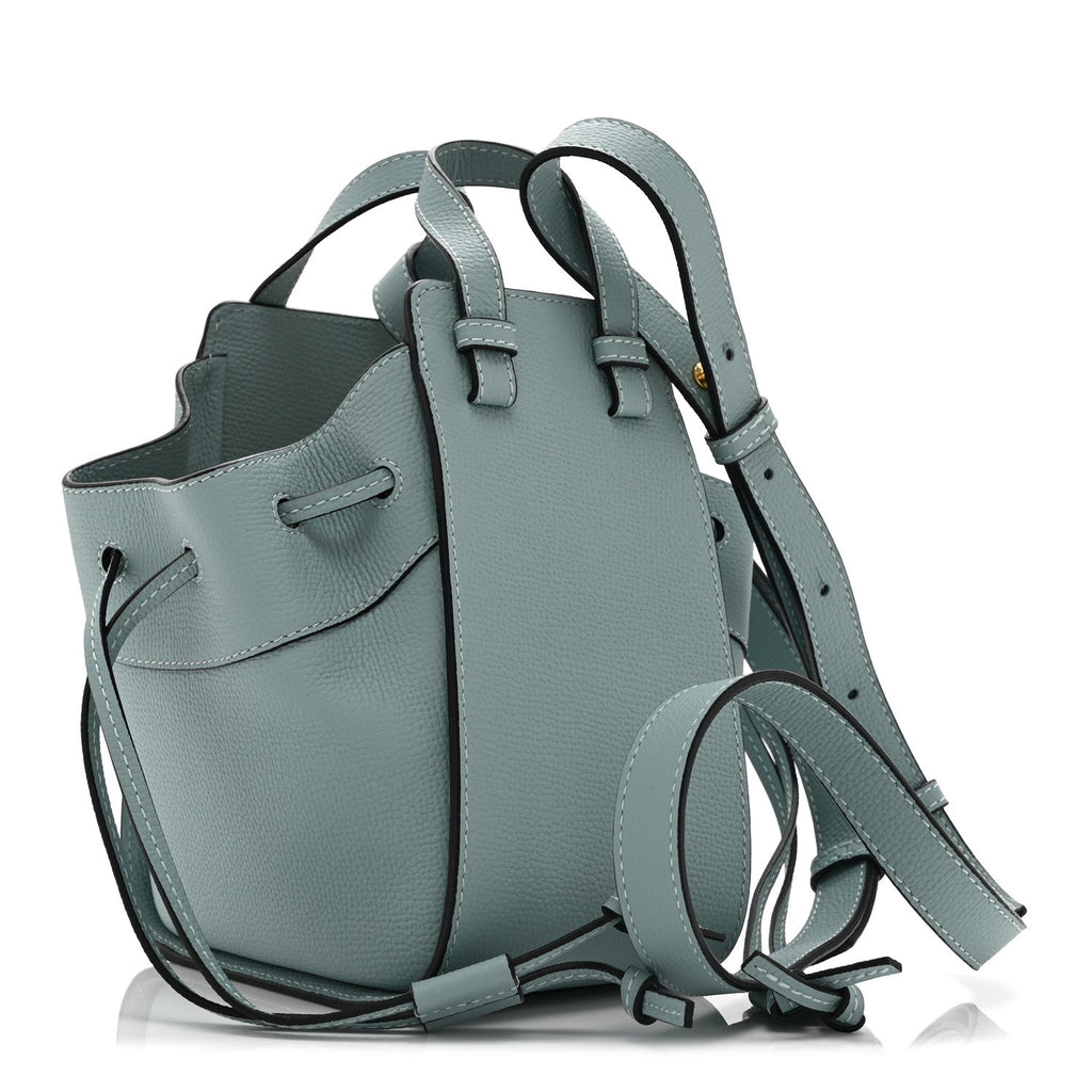 Pebble Grain Calfskin Mini Hammock Shoulder Bag Light Blue