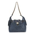 Suede Quilted Small Chanel 25 Handbag Blue