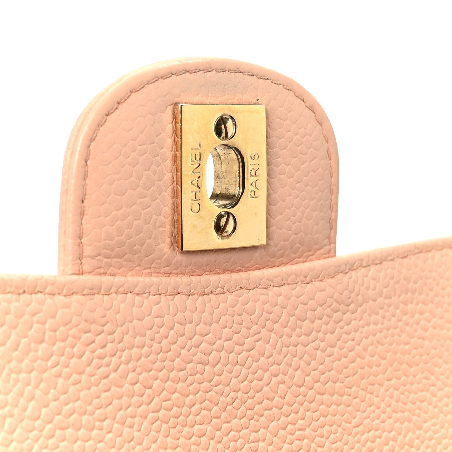 Caviar Quilted Medium Double Flap Light Pink