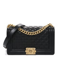 Caviar Quilted Medium Boy Flap Black
