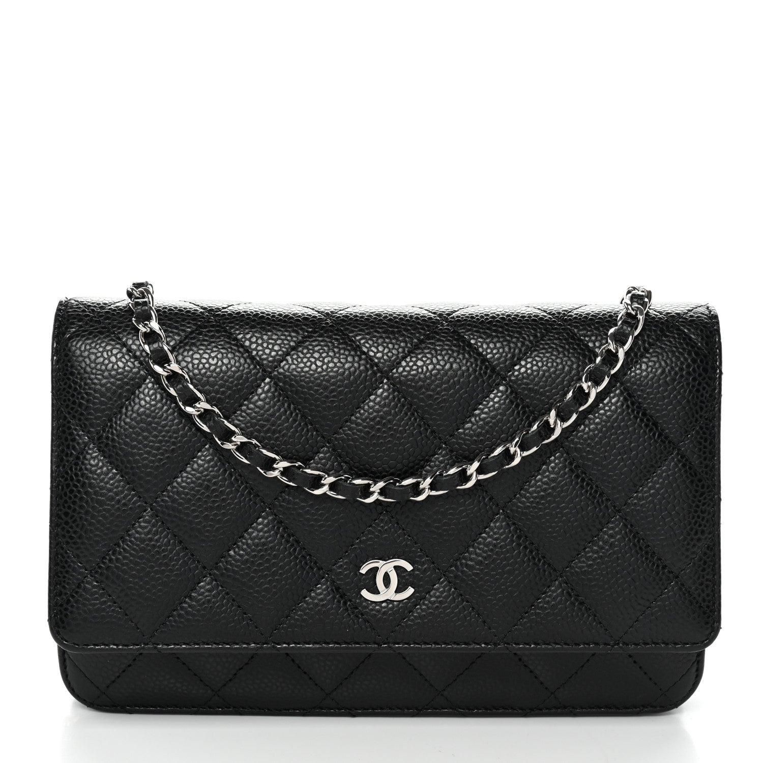 Caviar Quilted Wallet On Chain WOC Black