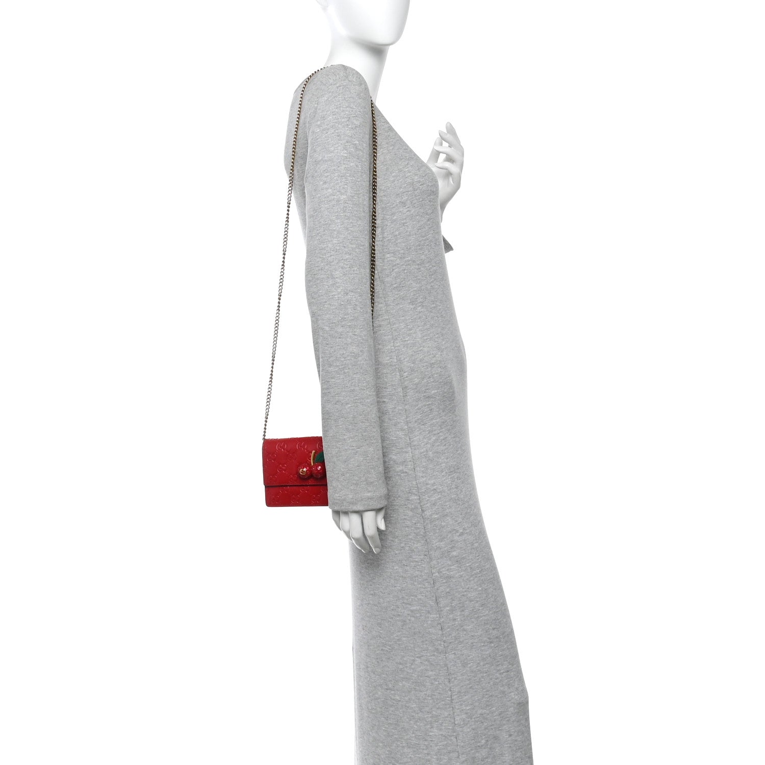 Guccissima Mini Cherry Chain Bag Hibiscus Red
