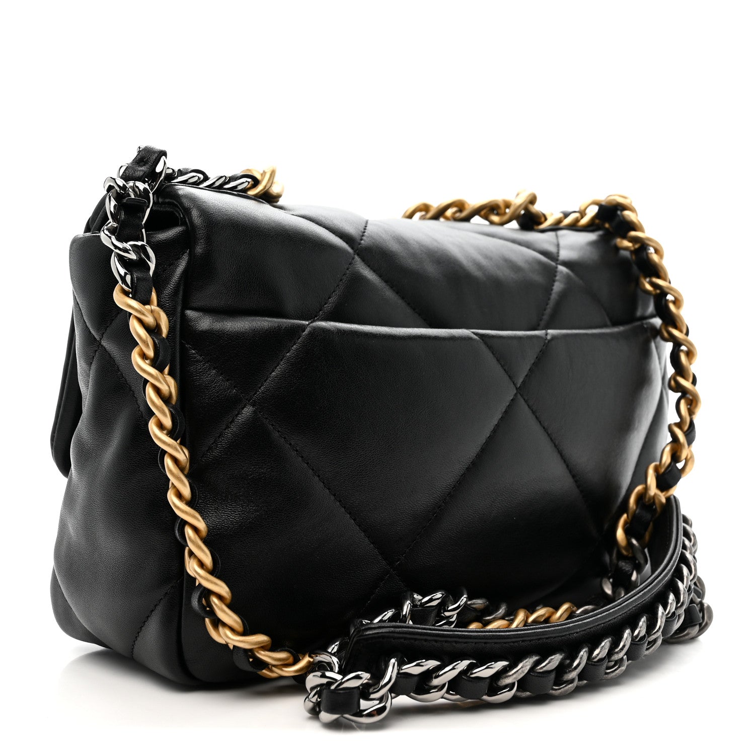Lambskin Quilted Medium Chanel 19 Flap Black