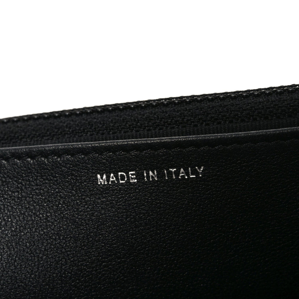 Lambskin Quilted Trendy CC Wallet On Chain WOC So Black