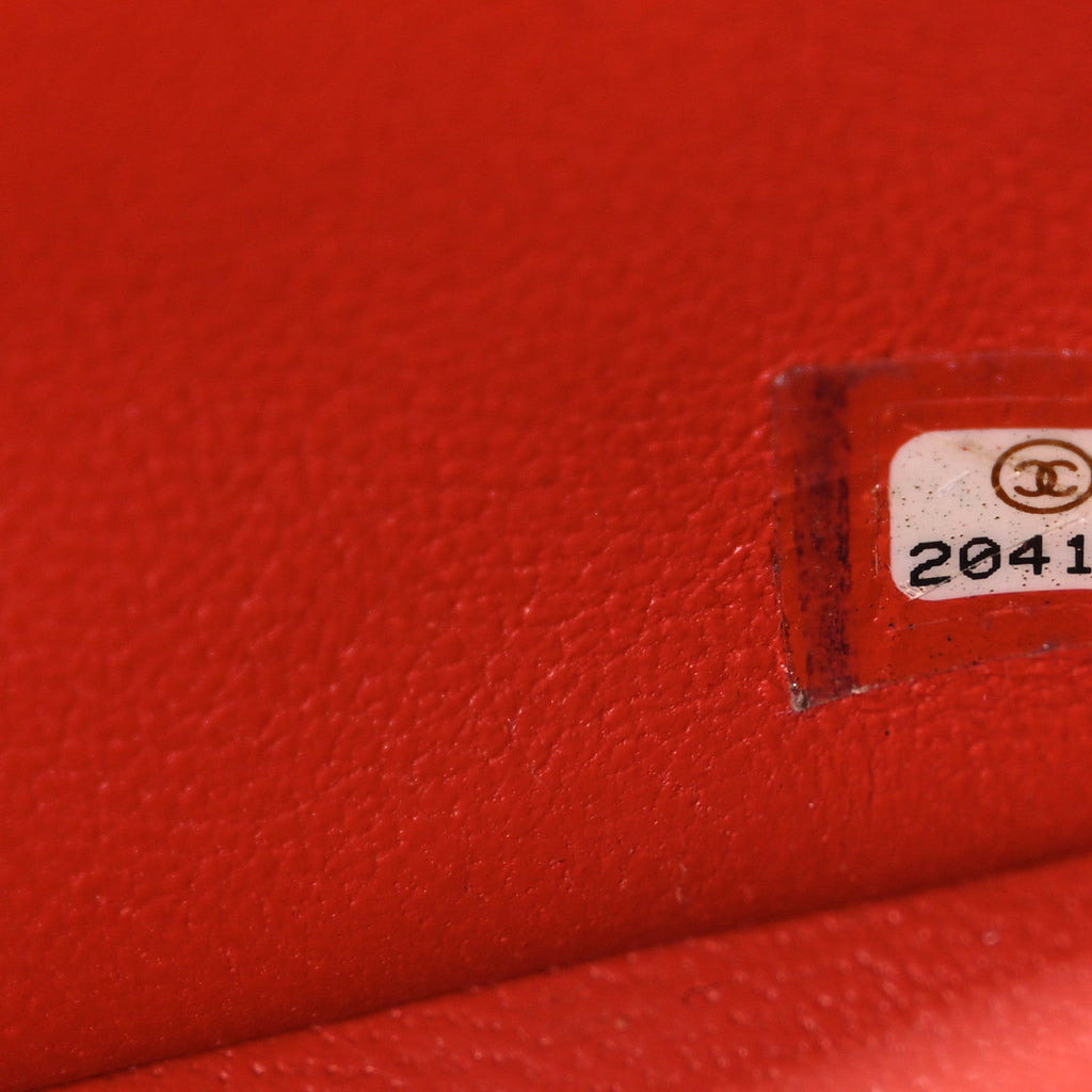 Lambskin Quilted Mini Rectangular Flap Red