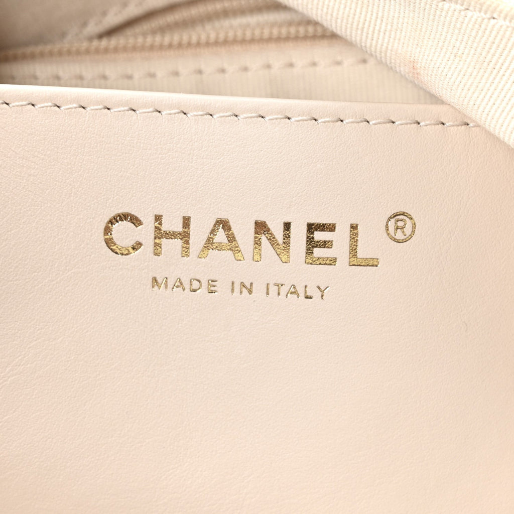 Shiny Lambskin Quilted Trendy Pockets Hobo White