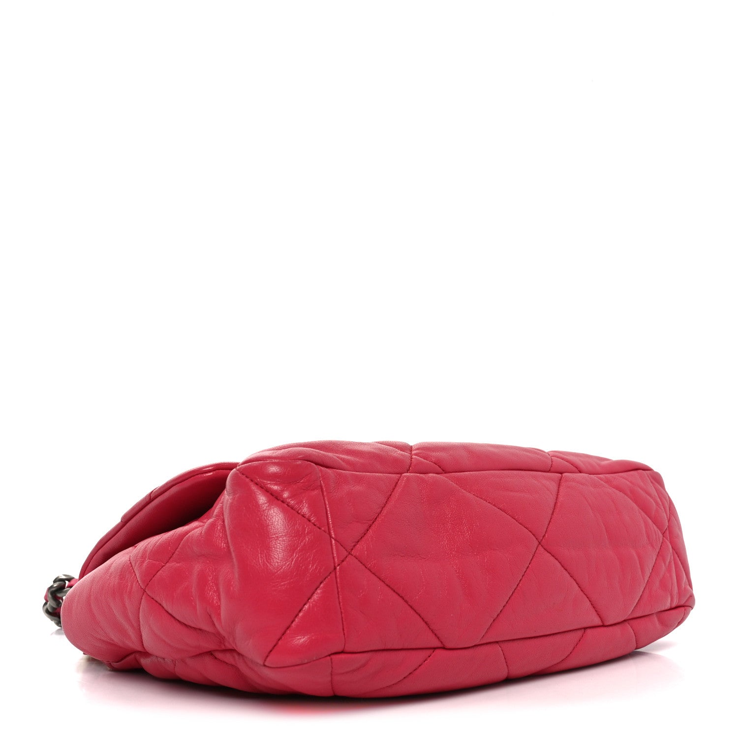 Goatskin Quilted Large Chanel 19 Flap Dark Pink