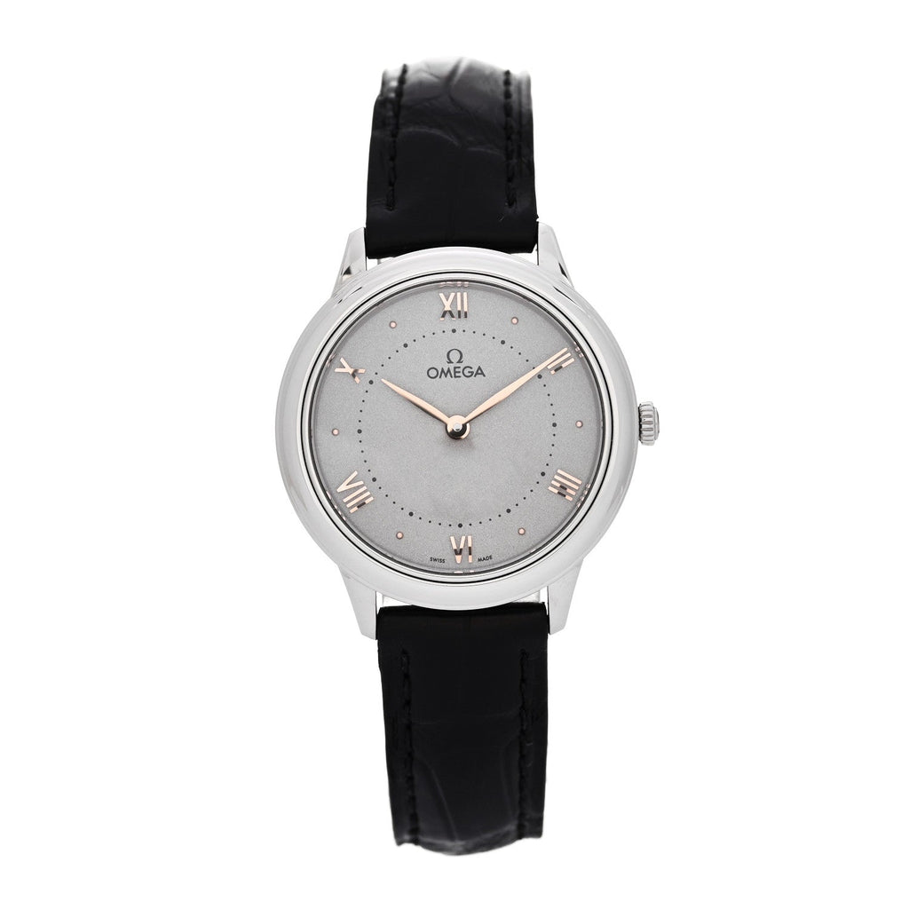 Stainless Steel Alligator 30mm De Ville Prestige Quartz Watch Silver 434.10.30.60.06.001