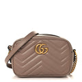 Calfskin Matelasse Mini GG Marmont Chain Shoulder Bag Porcelain Rose