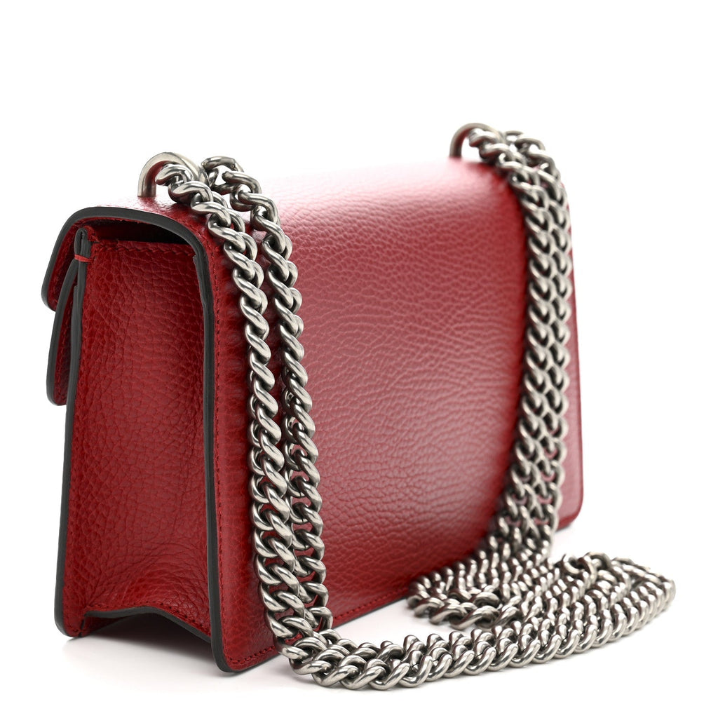 Dollar Calfskin Enamel Dionysus Shoulder Bag Hibiscus Red Electric Blue