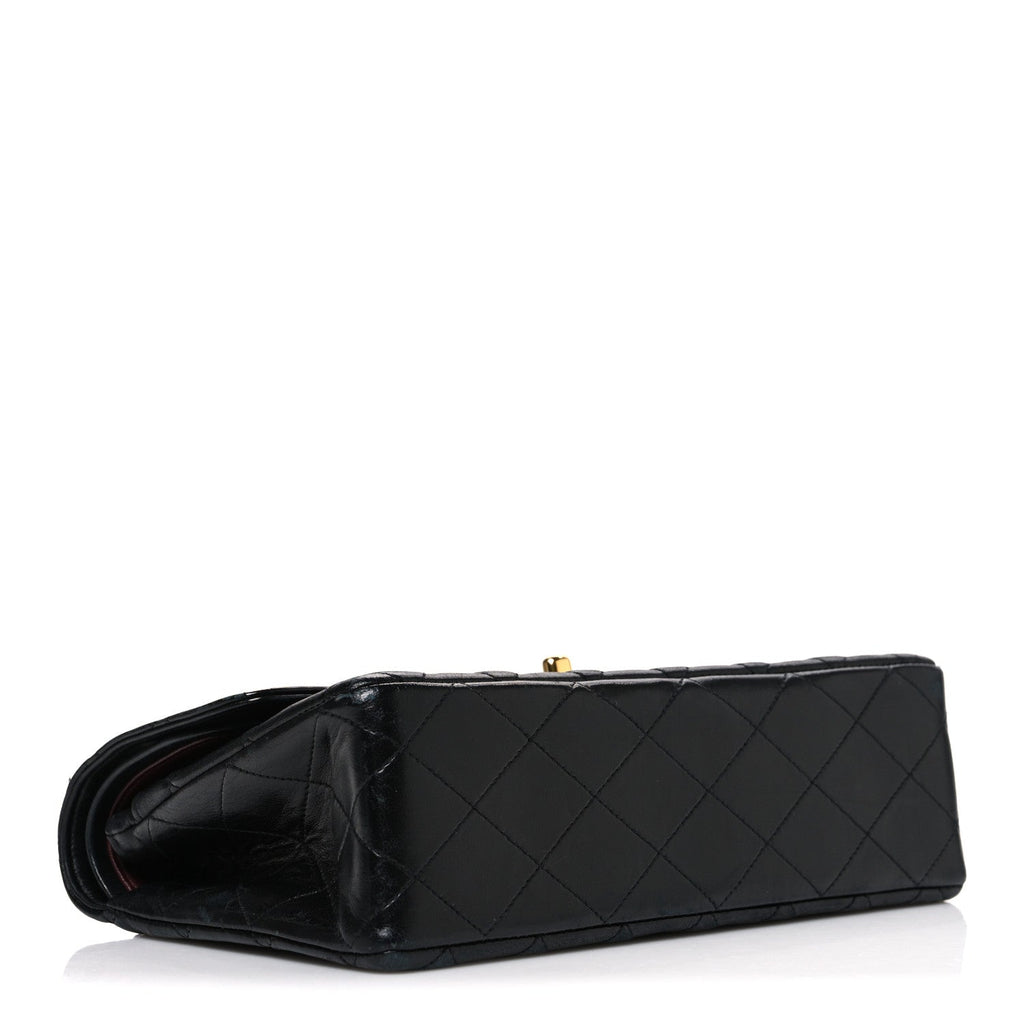 Lambskin Quilted Small Double Flap Black