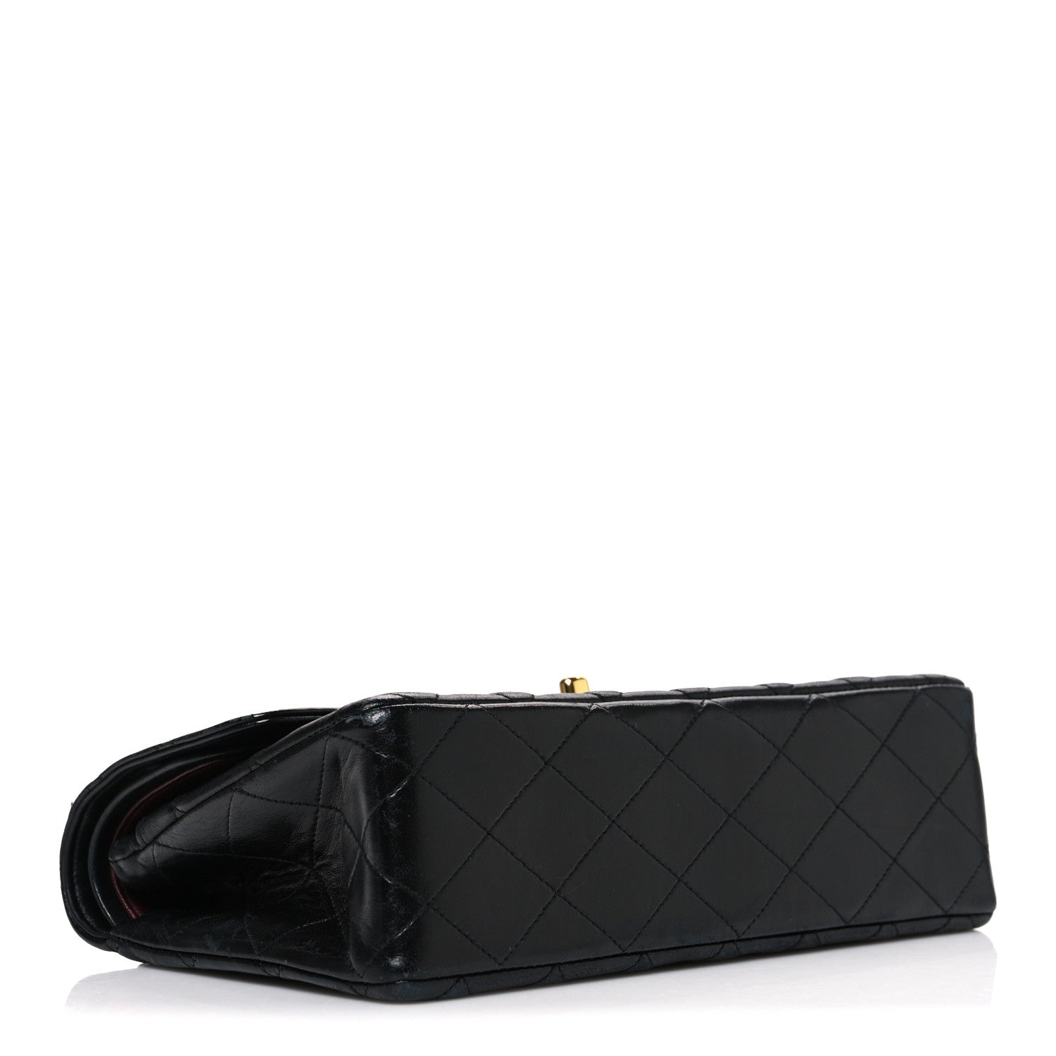 Lambskin Quilted Small Double Flap Black