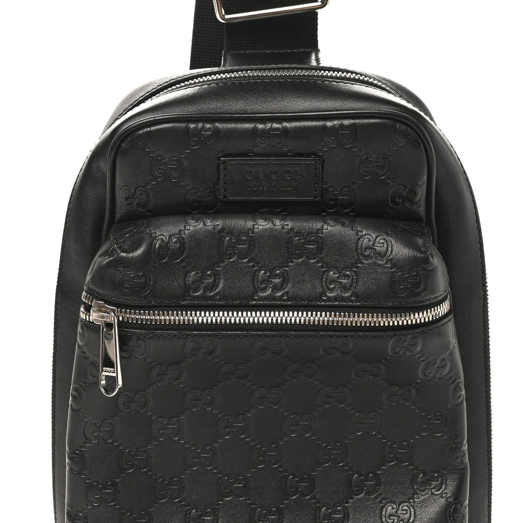 Guccissima Sling Backpack Black