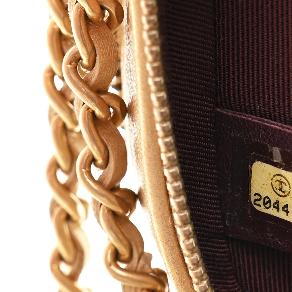 Metallic Lambskin Mini Coco Boy Camera Case Gold