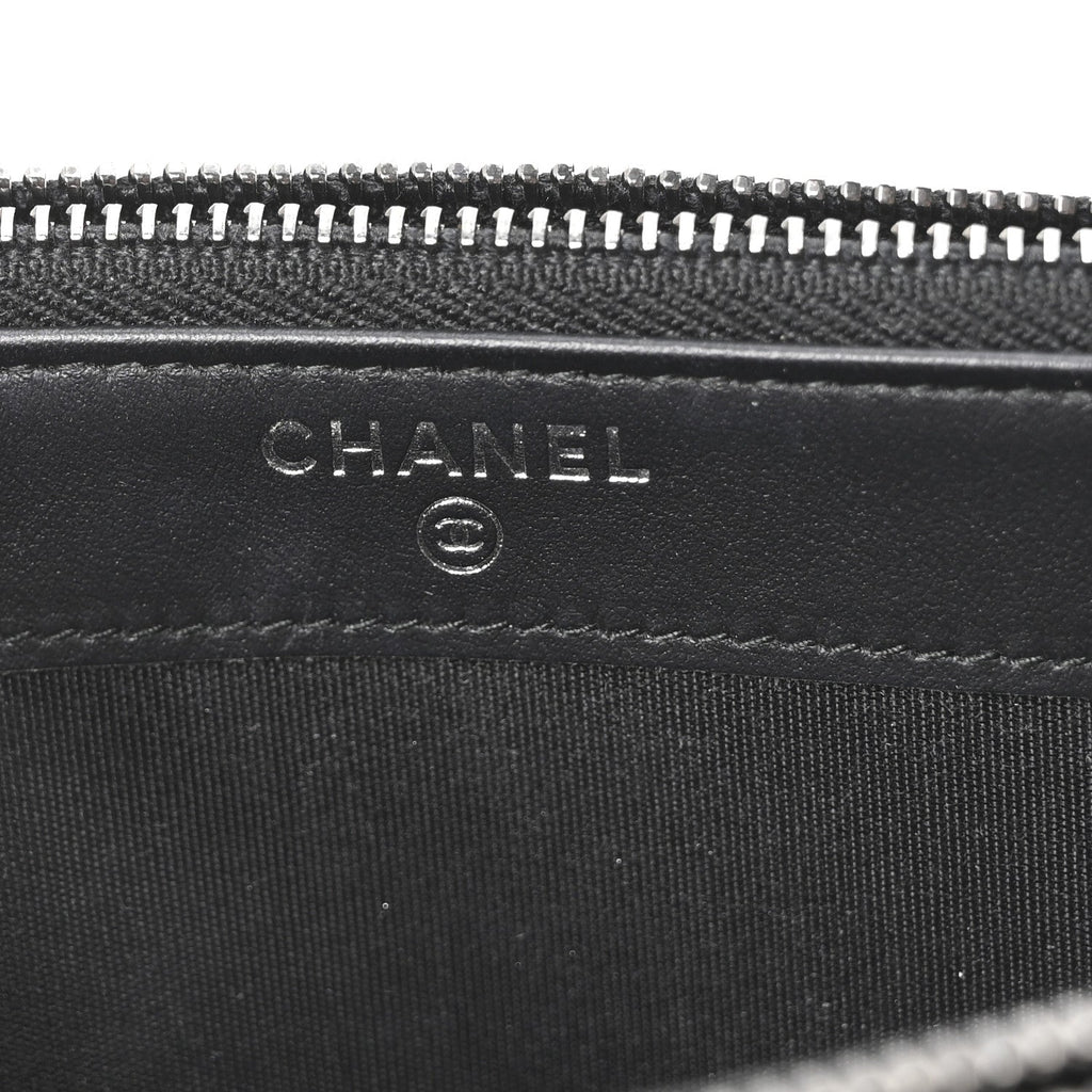 Grained Calfskin Quilted Boy Phone Holder Wallet On Chain Black