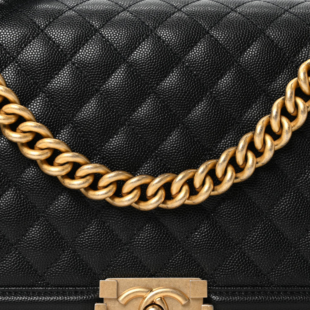 Caviar Quilted New Medium Boy Flap Black