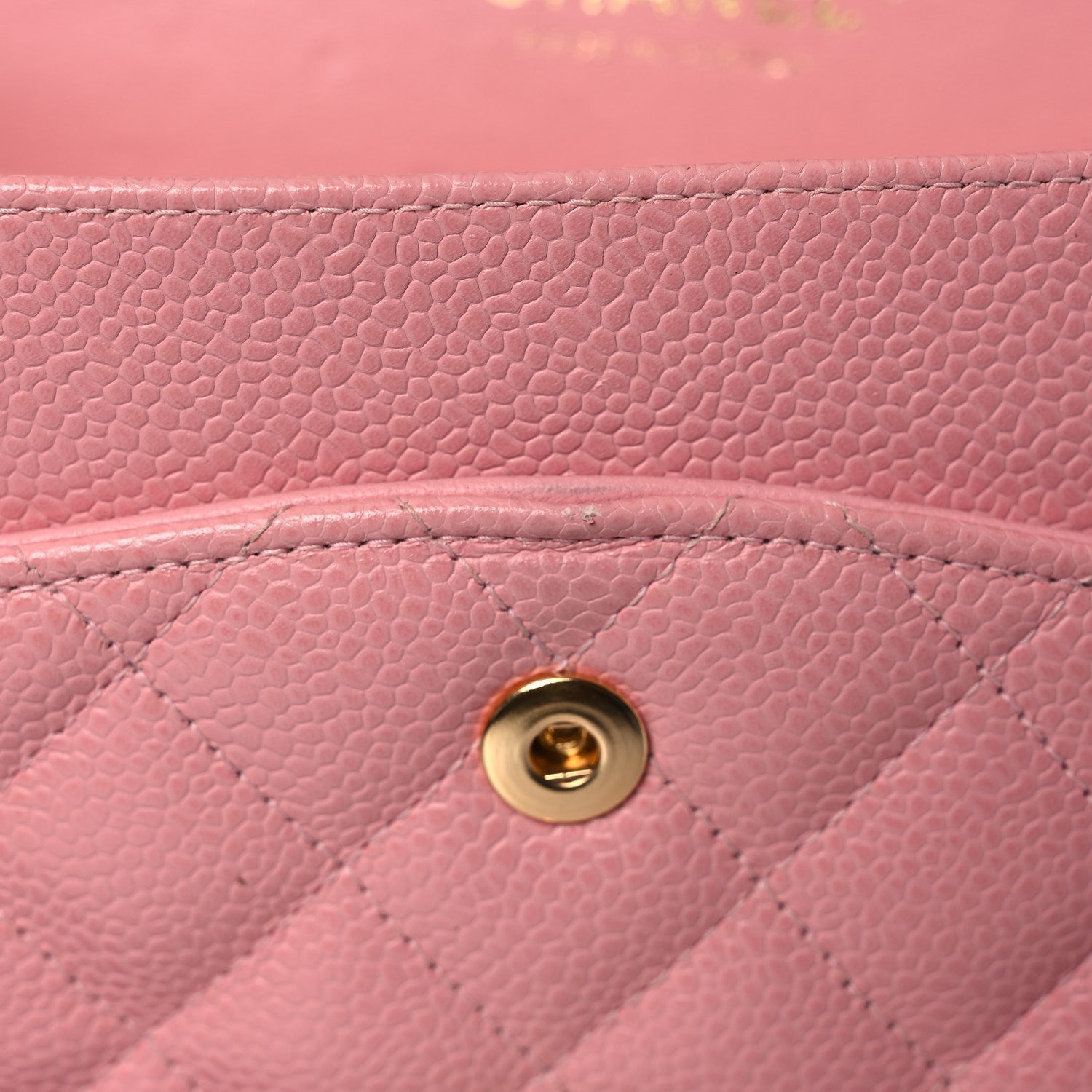 Caviar Quilted Medium Double Flap Pink