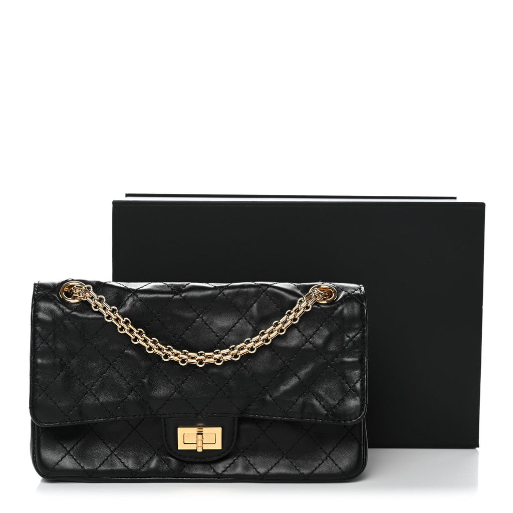 Lambskin Quilted Crush 2.55 Reissue 225 Flap Black