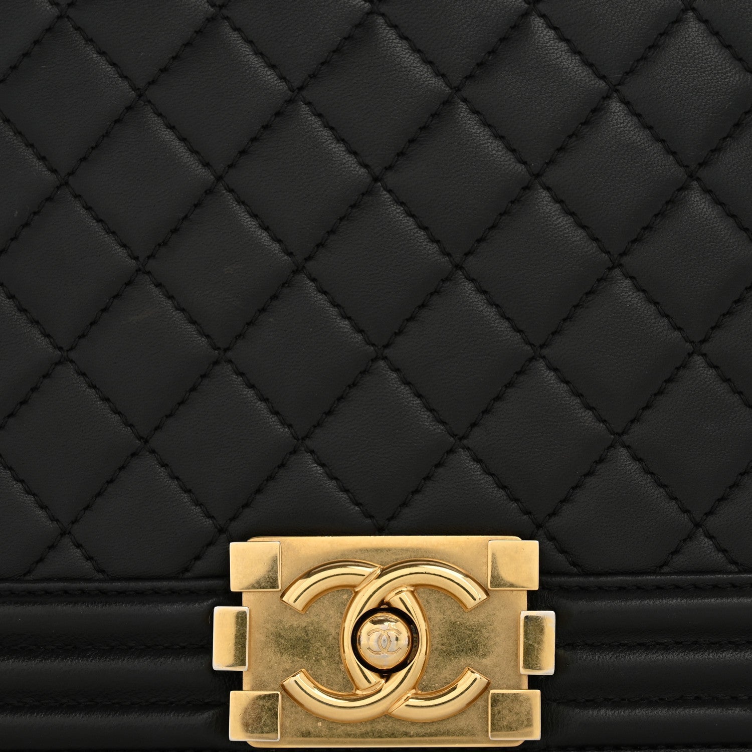 Lambskin Quilted New Medium Boy Flap Black