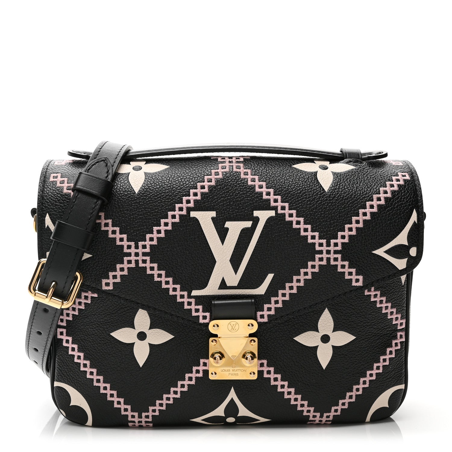 Empreinte Monogram Giant Broderies Pochette Metis Black