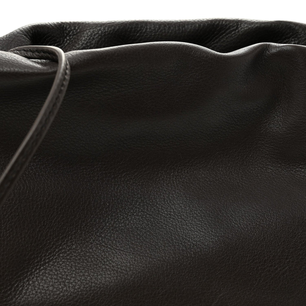 Grained Calfskin Bourse Clutch Dark Brown