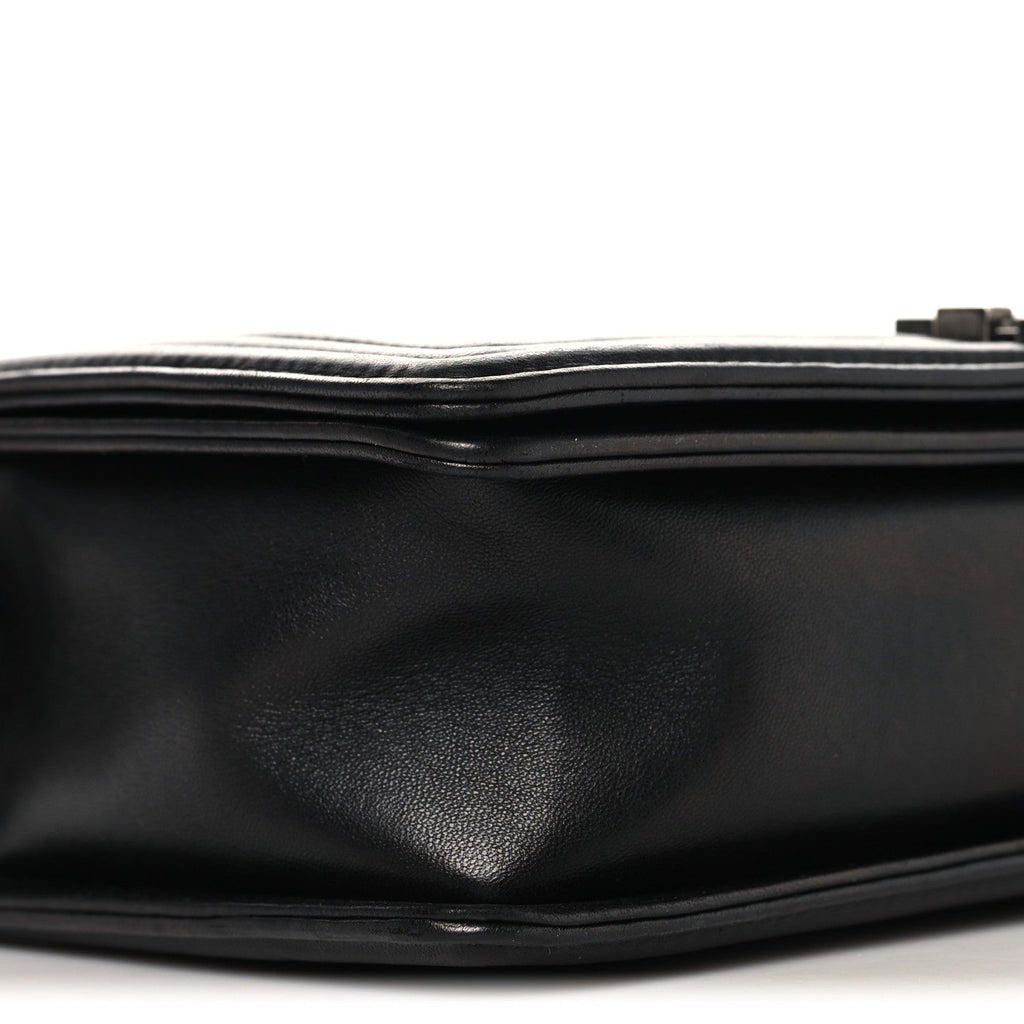 Lambskin Quilted New Medium Boy Flap Black