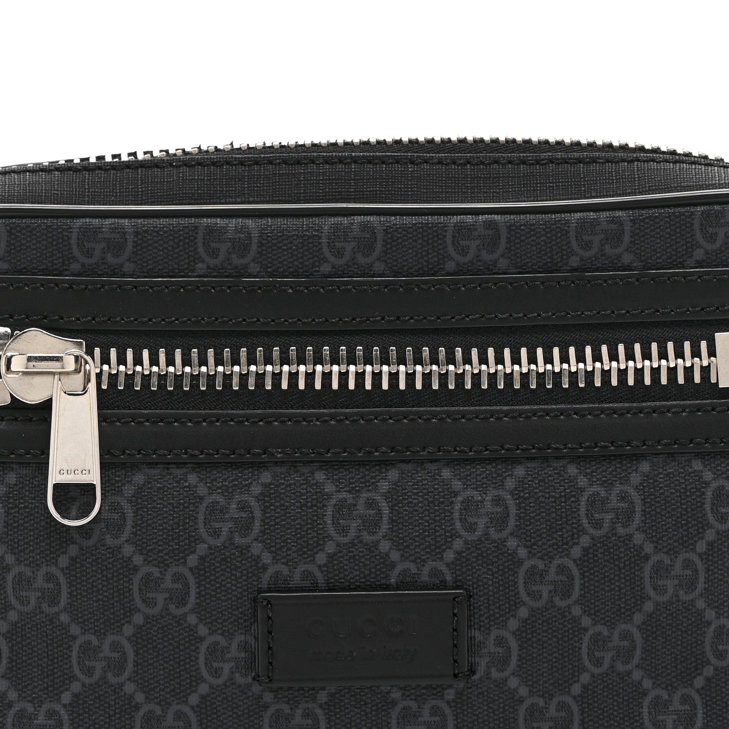 Soft GG Supreme Monogram Web Belt Bag Black Grey