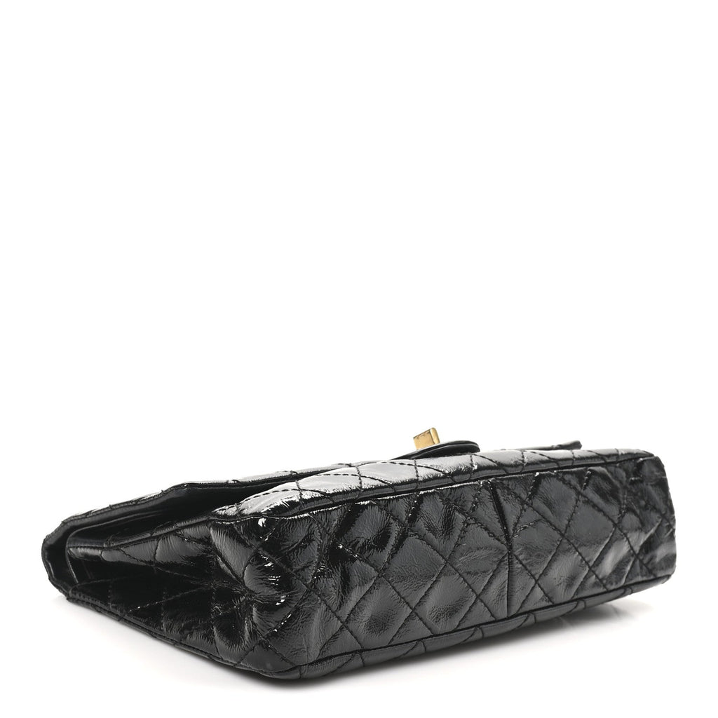 Distressed Patent Quilted 2.55 Reissue 226 Flap Black