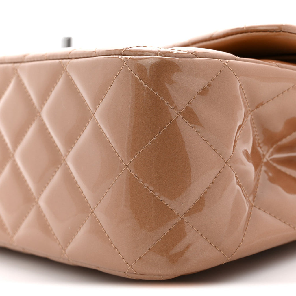 Patent Quilted Jumbo Double Flap Light Brown